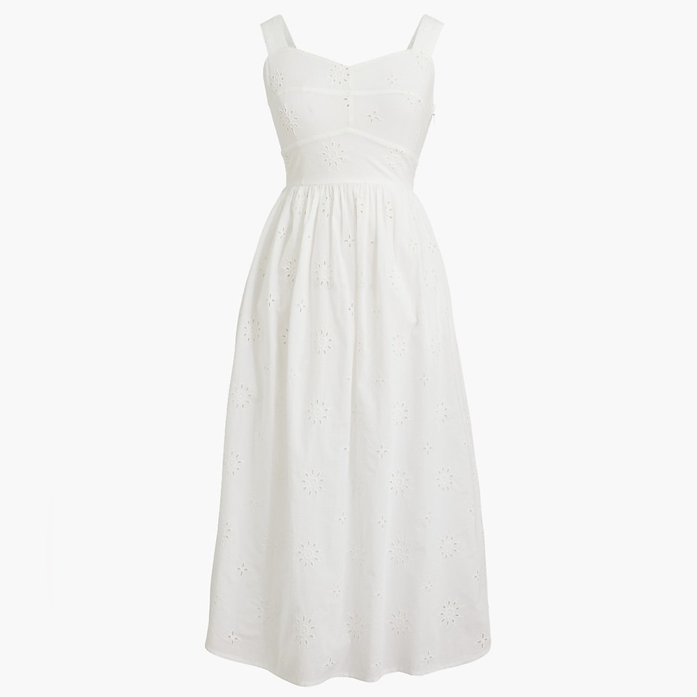J.CREW White Eyelet MIDI Dress Size 2 - Picture 4 of 4